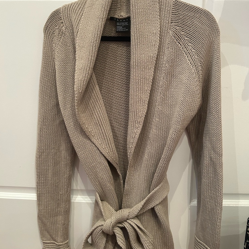 Theory Light Beige Cotton Knitwear